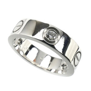 CARTIER Authentic 18k Silver Diamond Love Ring